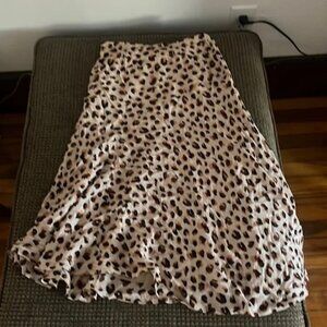 Theory asymetric animal print  midi skirt